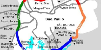 Map of Mário Covas highway - SP 21