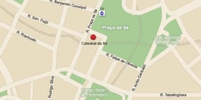 Map of metropolitan cathedral of São Paulo