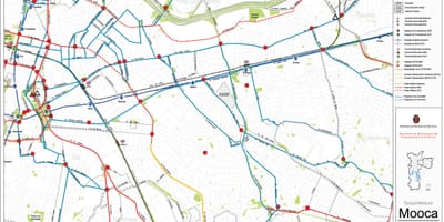 Map of Mooca São Paulo - Public transports