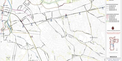Map of Mooca São Paulo - Roads