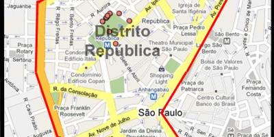 Map of República São Paulo