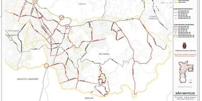 Map of São Mateus São Paulo - Roads
