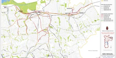 Map of São Miguel Paulista São Paulo - Roads