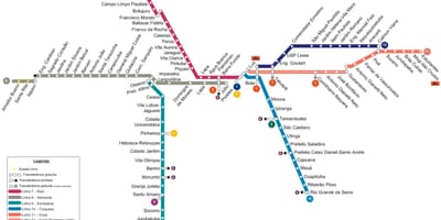 Map of São Paulo CPTM