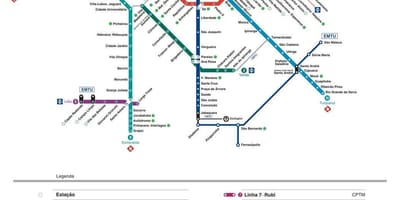 Map of São Paulo CPTM transport