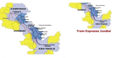 Map of São Paulo Expresso Bandeirantes