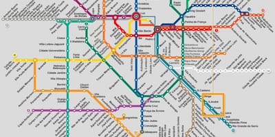Map of São Paulo network metro