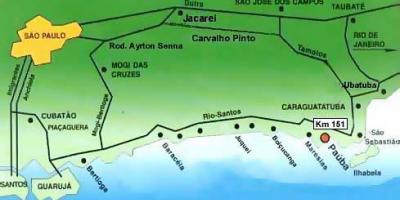 Map of São Paulo beaches