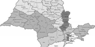 Map of São Paulo black and white