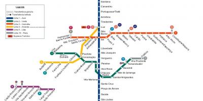 Map of São Paulo metro