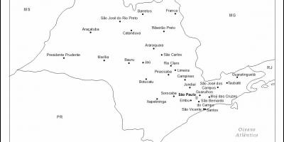 Map of São Paulo virgin - main cities