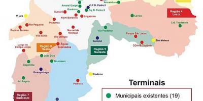 Map of terminals bus of São Paulo