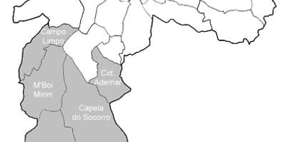 Map of zone Sul São Paulo